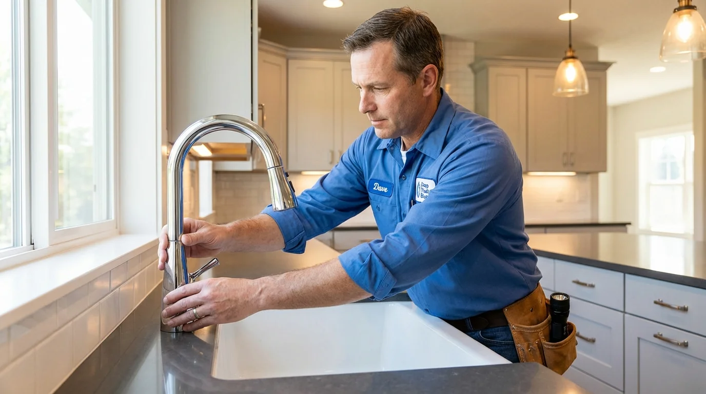 Kitchen faucet installation by Johns Plumbing LLC in Eureka