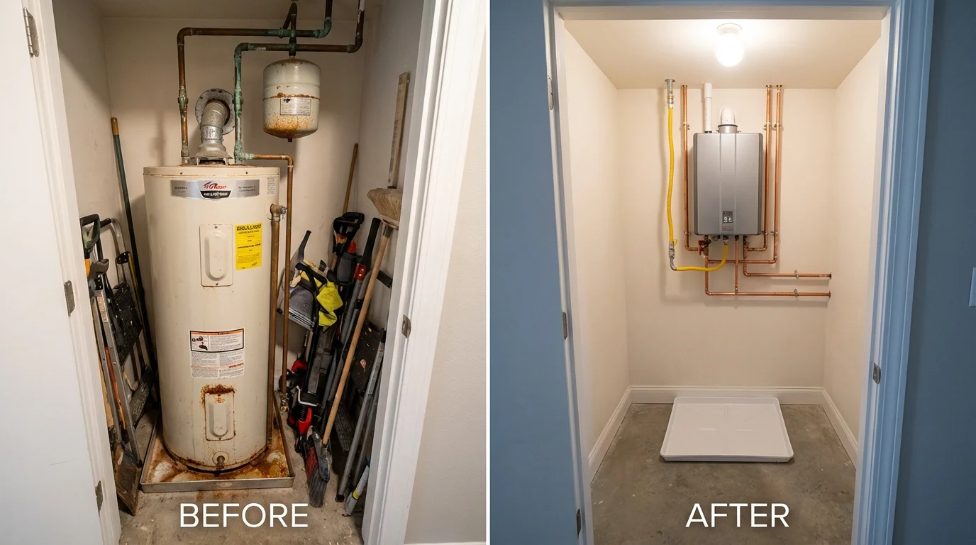 Tank water heater versus wall-mounted tankless unit comparison for Eureka, MT homeowners